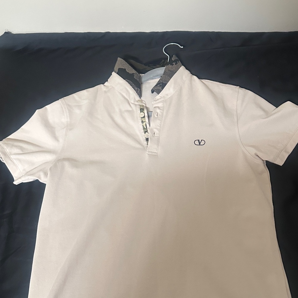 Valentino White Polo Shirt with Black Accents